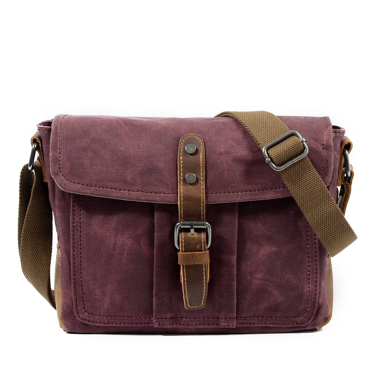 High Quality Casual Canvas Messenger Bag For Men Maroon Asteria