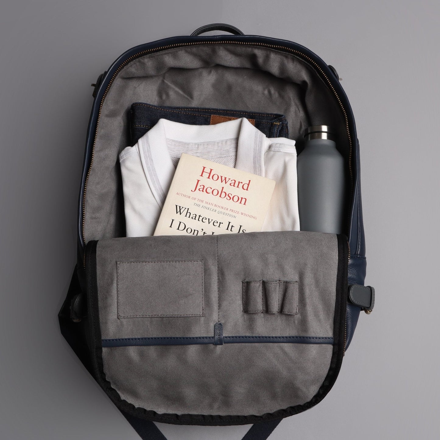 Mustang Leather Backpack Cyan Beech
