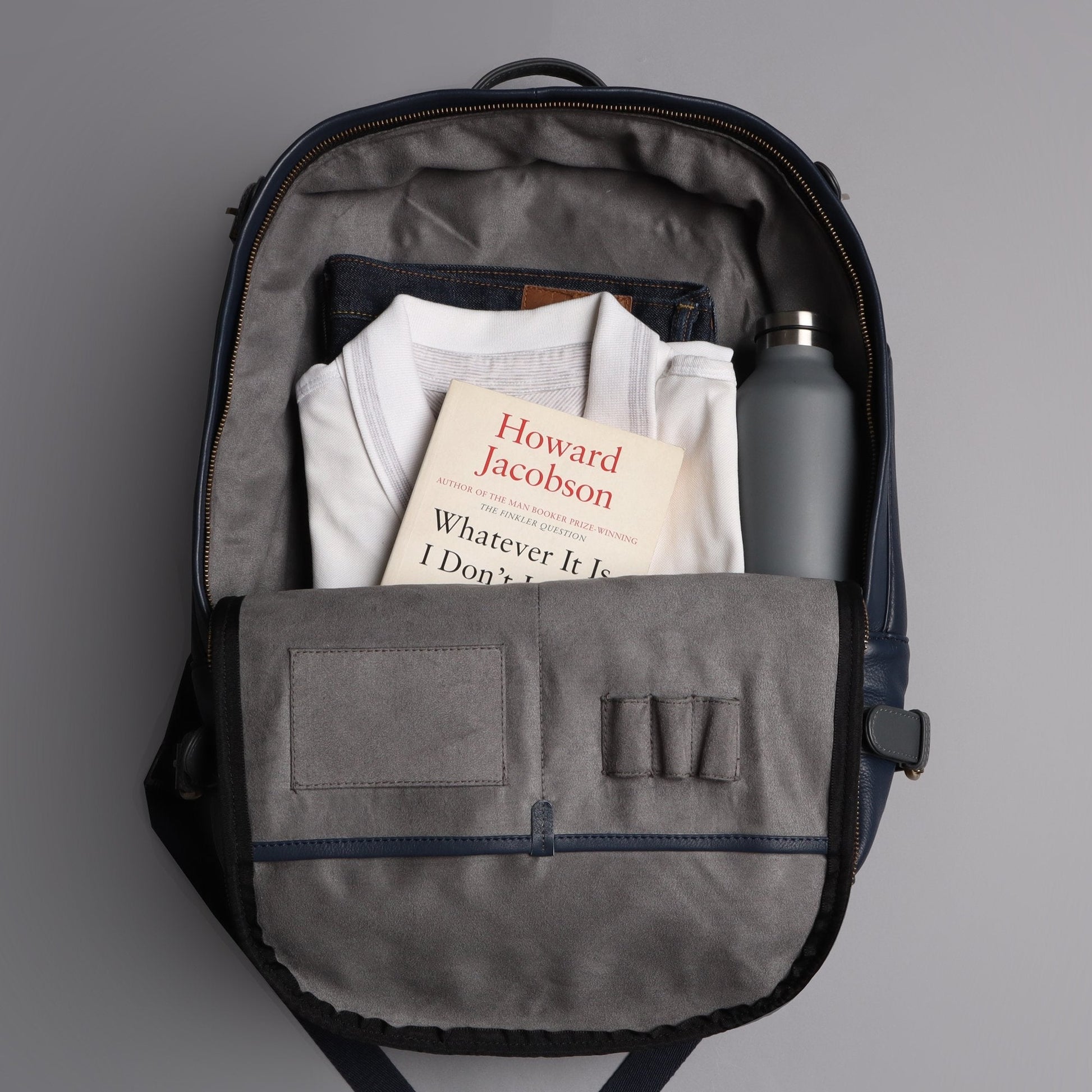 Mustang Leather Backpack Cyan Beech