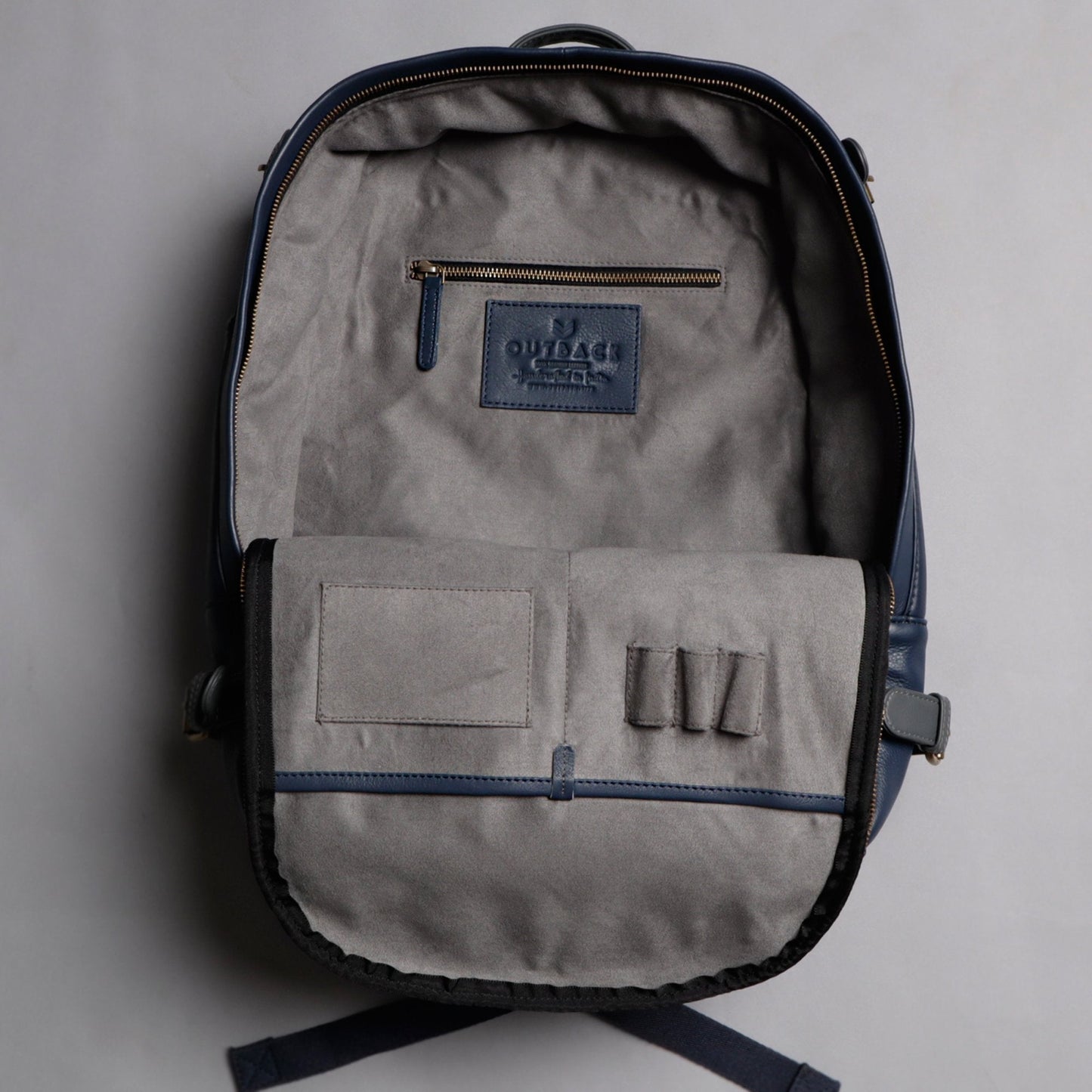 Mustang Leather Backpack Cyan Beech