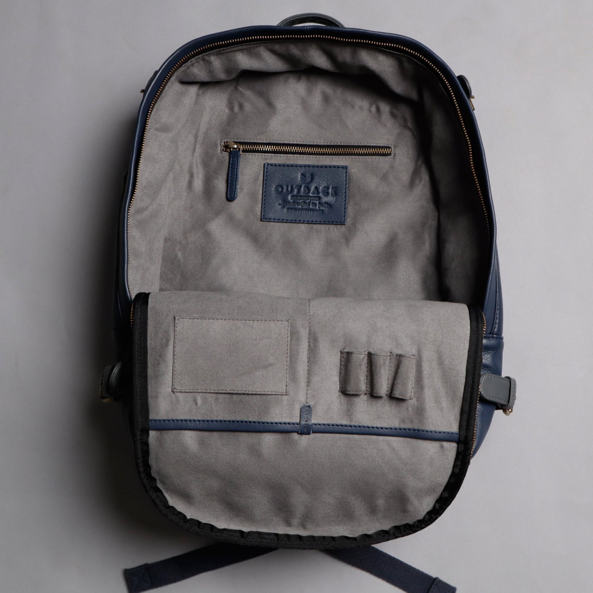 Mustang Leather Backpack Cyan Beech