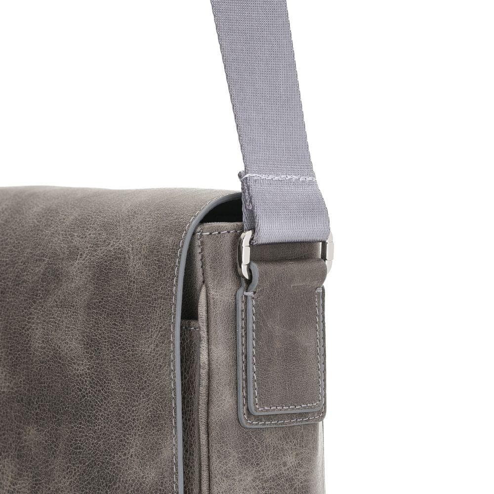 Calisto Handmade Genuine Leather Shoulder Strap Messenger Bags Silver Epimetheus
