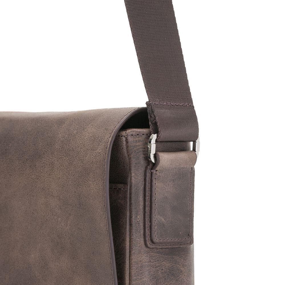 Calisto Handmade Genuine Leather Shoulder Strap Messenger Bags Silver Epimetheus
