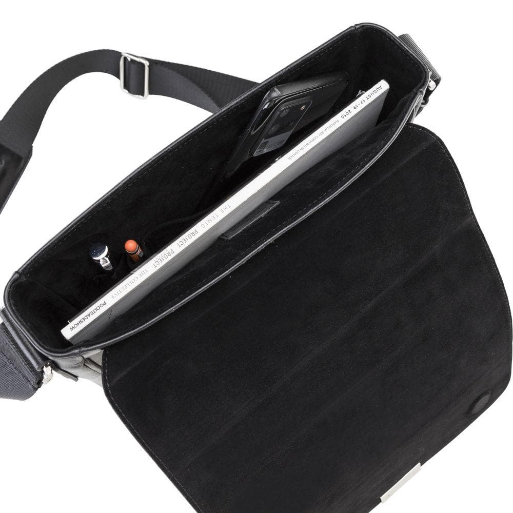 Calisto Handmade Genuine Leather Shoulder Strap Messenger Bags Silver Epimetheus