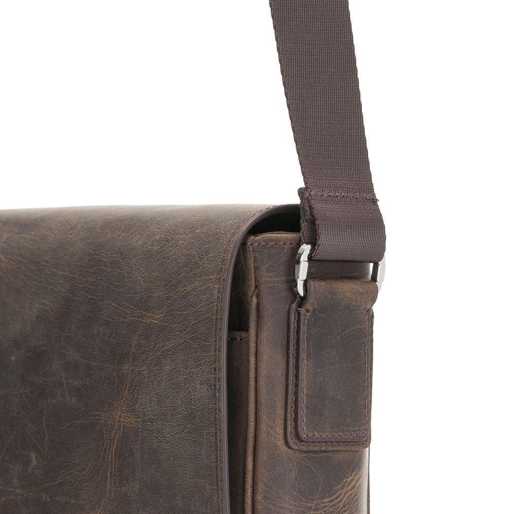 Calisto Handmade Genuine Leather Shoulder Strap Messenger Bags Silver Epimetheus