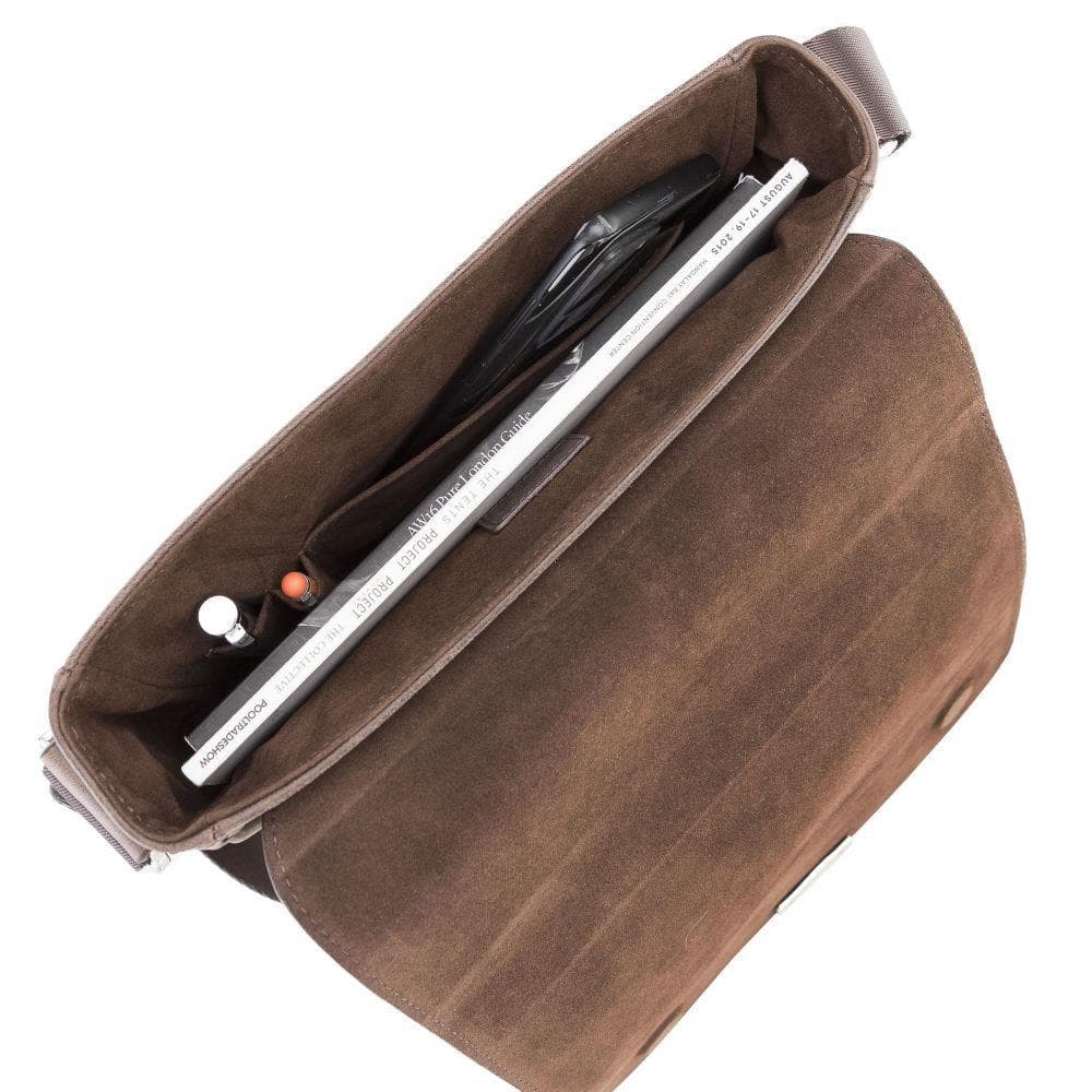 Calisto Handmade Genuine Leather Shoulder Strap Messenger Bags Silver Epimetheus
