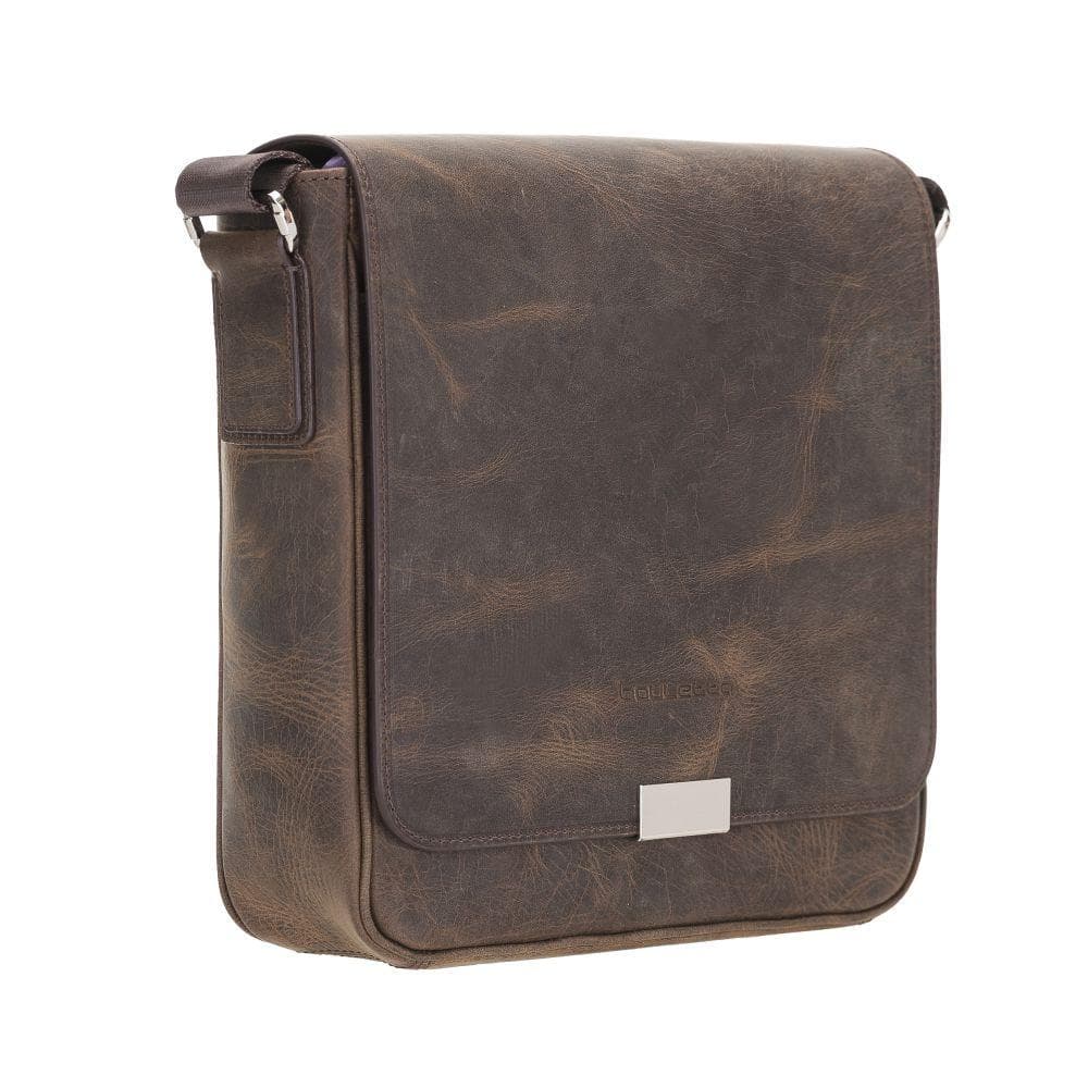 Calisto Handmade Genuine Leather Shoulder Strap Messenger Bags Silver Epimetheus