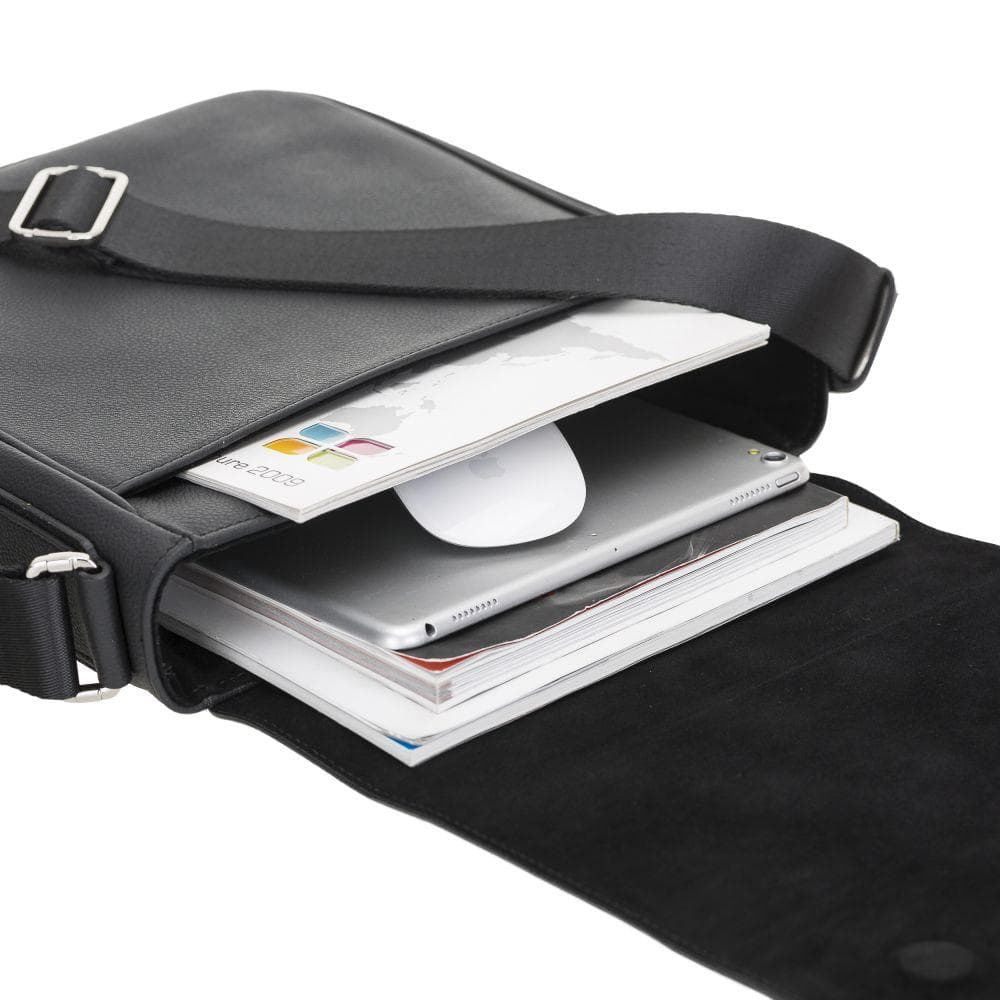 Calisto Handmade Genuine Leather Shoulder Strap Messenger Bags Silver Epimetheus