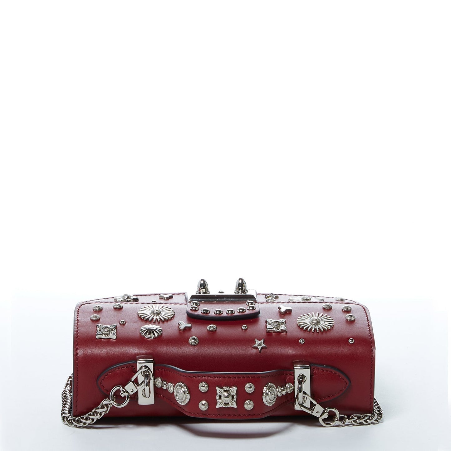 SUSU Studded Small Leather Crossbody Bag Burgundy Purse  Women's Amethyst Mnemosyne