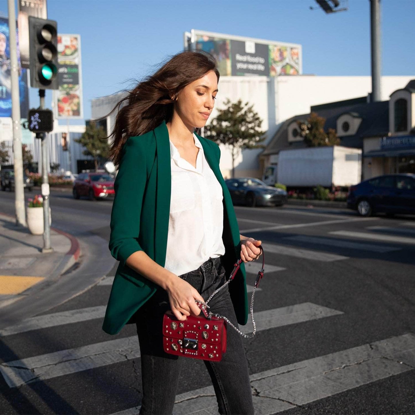SUSU Studded Small Leather Crossbody Bag Burgundy Purse  Women's Amethyst Mnemosyne